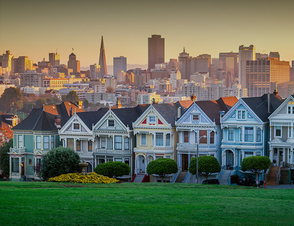 Painted Ladies row of houses in San Francisco